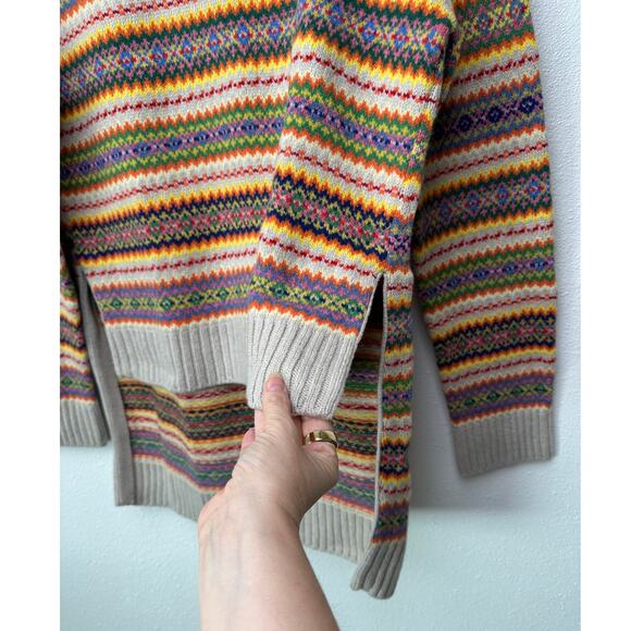 Stella McCartney Multicolor Zigzag Wool Women’s US 10 (EU 44) High Low Sweater - Picture 7 of 16